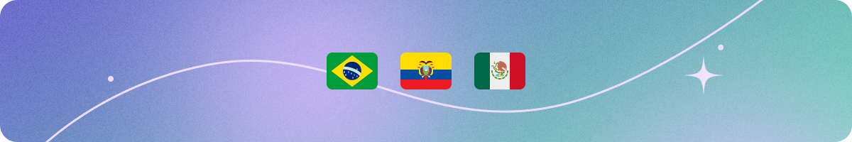 Flags of Brazil, Ecuador and Mexico