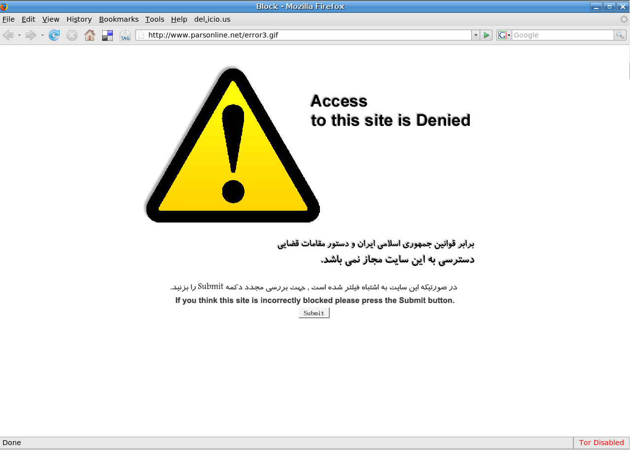 Is Iran internet blocked?