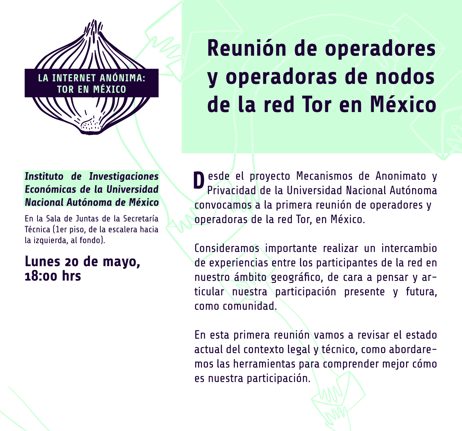 Convocatoria Operadoras y Operadores de Nodos de Tor en México