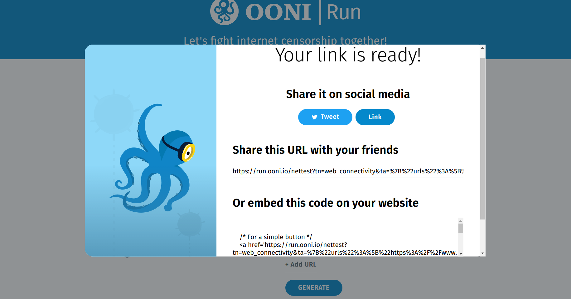 OONI Run: Links and code