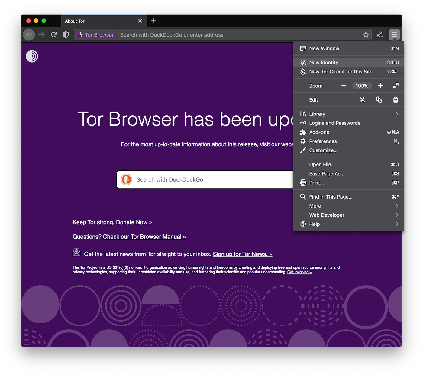 Tor Browser - New Identity 